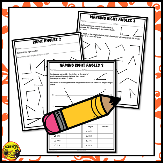 Right Angles Referents Math Worksheets | Paper