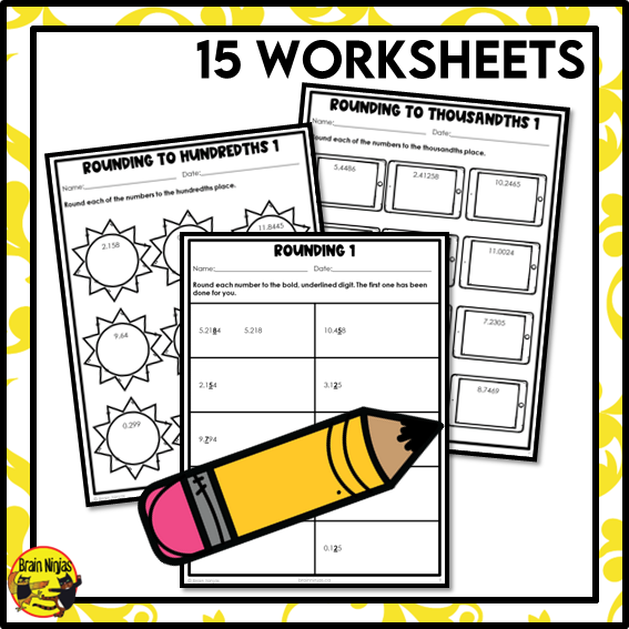Rounding Decimals Math Worksheets | Paper