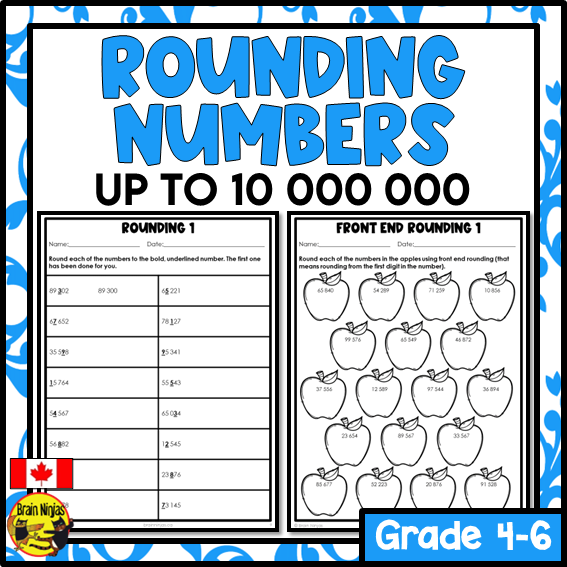 Rounding to 10 000 000 Math Worksheets | Paper | Grade 5 Grade 6