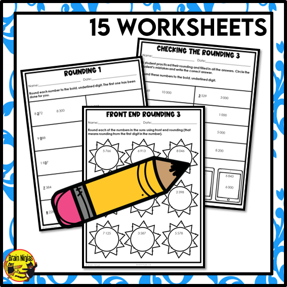 Rounding to 10 000 Math Worksheets | Paper | Grade 3 Grade 4