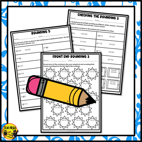 Rounding to 1 000 000 Math Worksheets | Paper | Grade 4 Grade 5