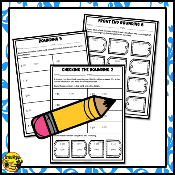 Rounding to 10 000 Math Worksheets | Paper | Grade 3 Grade 4