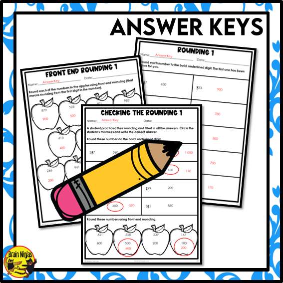 Rounding Numbers to 1 000 Math Worksheets | Paper | Grade 3