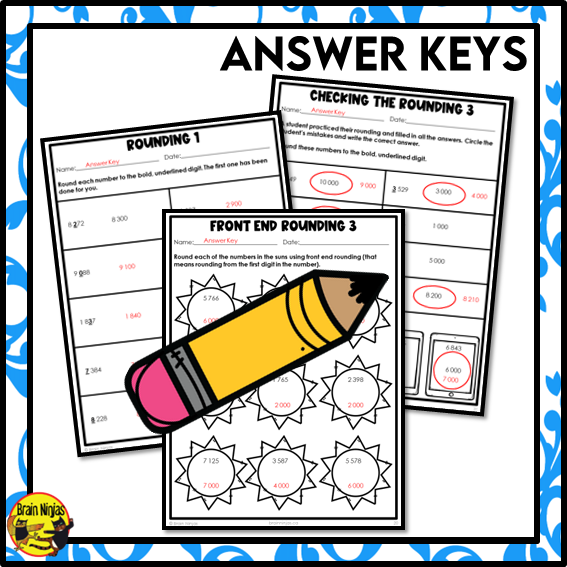 Rounding to 10 000 Math Worksheets | Paper | Grade 3