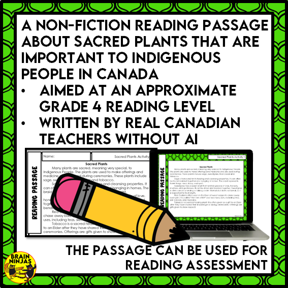 Sacred Plants Reading Comprehension Activities | Paper and Digital