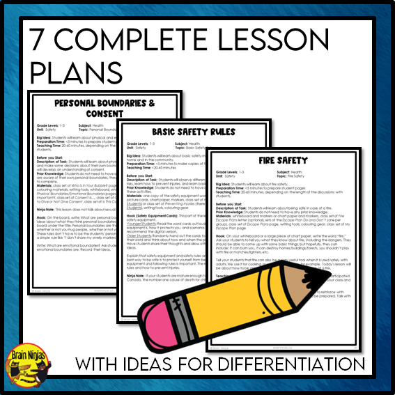 Safety and Consent | Health and Wellness Unit | Paper and Digital | Grade 1 to 3
