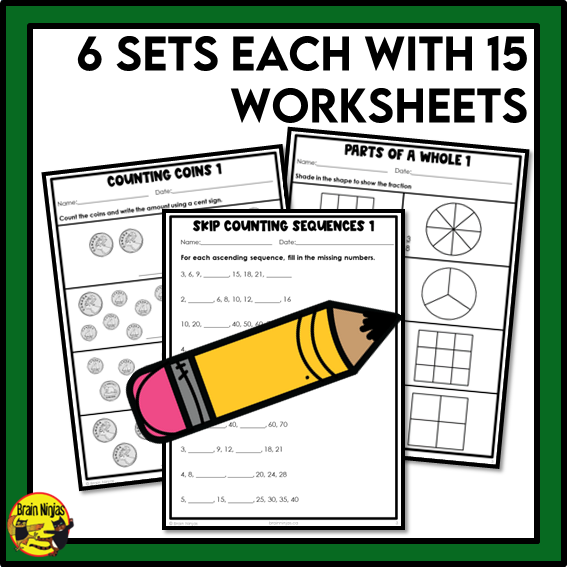Saskatchewan Aligned Number Math Worksheets Bundle | Paper | Grade 3