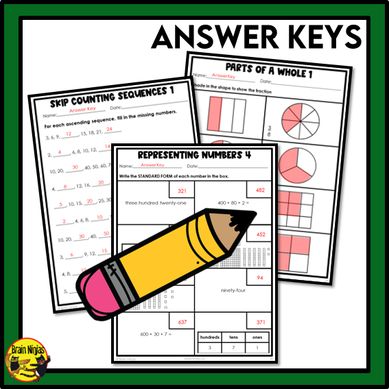 Saskatchewan Aligned Number Math Worksheets Bundle | Paper | Grade 3