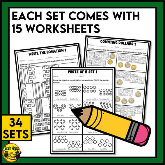 Saskatchewan Aligned Math Worksheets Full Year Bundle | Paper | Grade 4