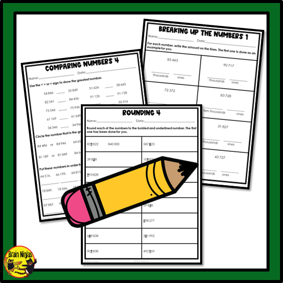 Saskatchewan Aligned Number Math Worksheets Bundle | Paper | Grade 5