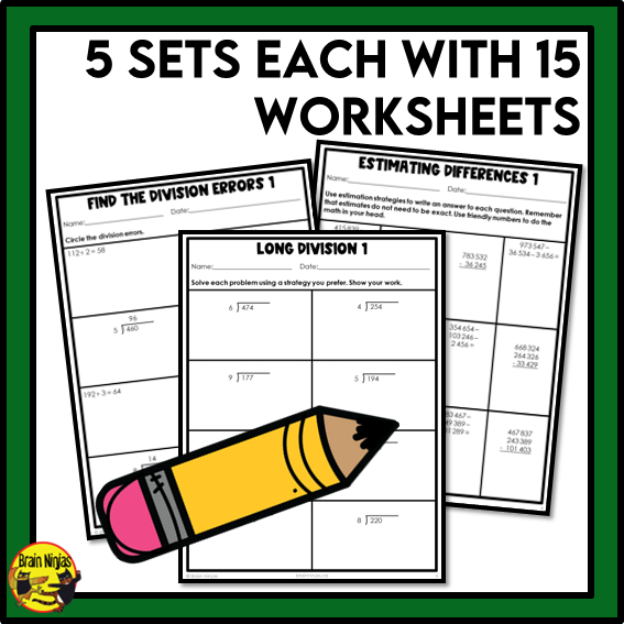 Saskatchewan Aligned Number Operations Math Worksheets Bundle | Paper | Grade 5