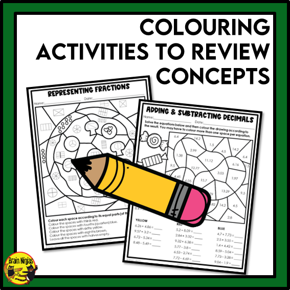 Saskatchewan Aligned Decimals and Fractions Math Worksheets Bundle | Paper | Grade 4