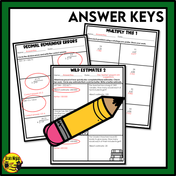 Saskatchewan Aligned Number Operations Math Worksheets Bundle | Paper | Grade 5