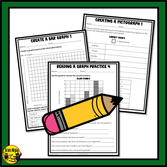 Saskatchewan Aligned Statistics and Graphing Math Worksheets Bundle | Paper | Grade 4