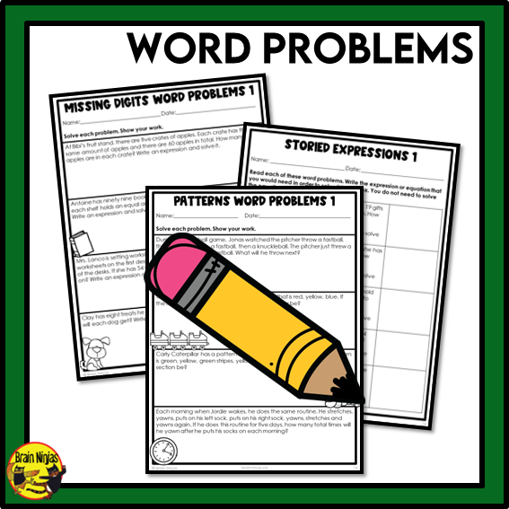 Saskatchewan Aligned Patterns and Algebra Math Worksheets Bundle | Paper | Grade 4