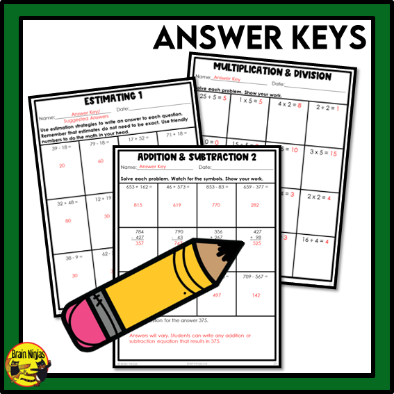 Saskatchewan Aligned Number Operations Math Worksheets Bundle | Paper | Grade 3