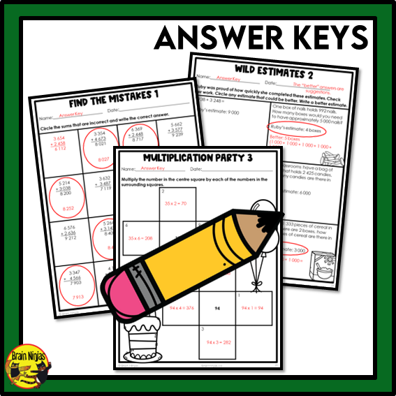 Saskatchewan Aligned Number Operations Math Worksheets Bundle | Paper | Grade 4