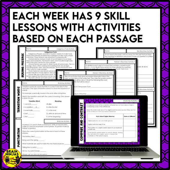 Simple Machines Science Reading Comprehension Activities | Paper and Digital