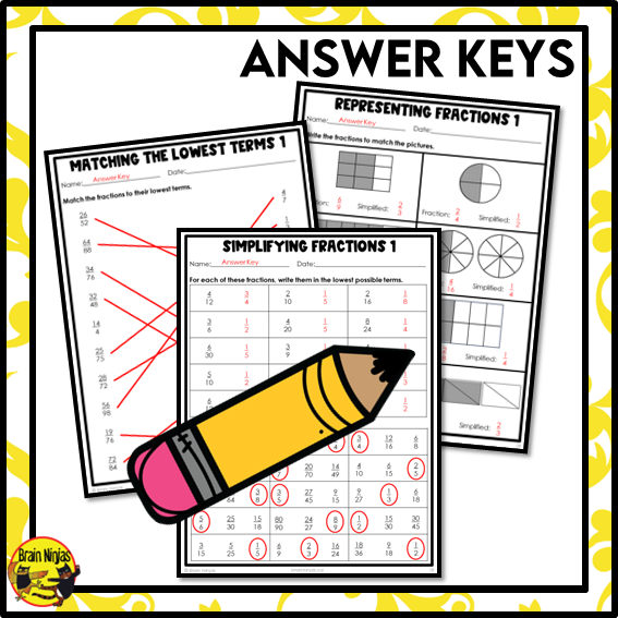 Simplifying Fractions Math Worksheets | Paper