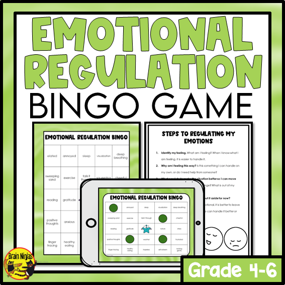 Emotional Regulation Bingo Game | Health and Wellness Activity | Paper and Digital