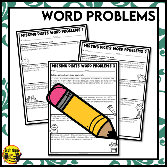 Solving Addition and Subtraction Equations With Variables Math Worksheets | Paper | Grade 4