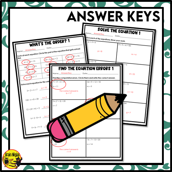 Solving Equations Order of Operations With Brackets Math Worksheets | Paper | Grade 5 Grade 6