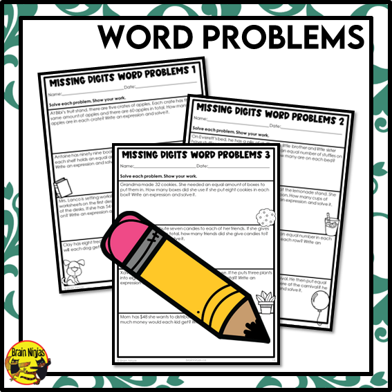 Solving Multiplication and Division Equations With Variables Math Worksheets | Paper | Grade 4