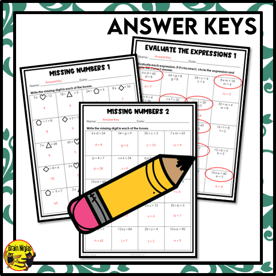 Solving Multiplication and Division Equations With Variables Math Worksheets | Paper | Grade 4