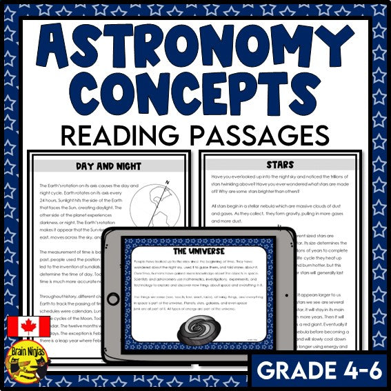 Astronomy Reading Passages | Space | Sky Science | Paper and Digital
