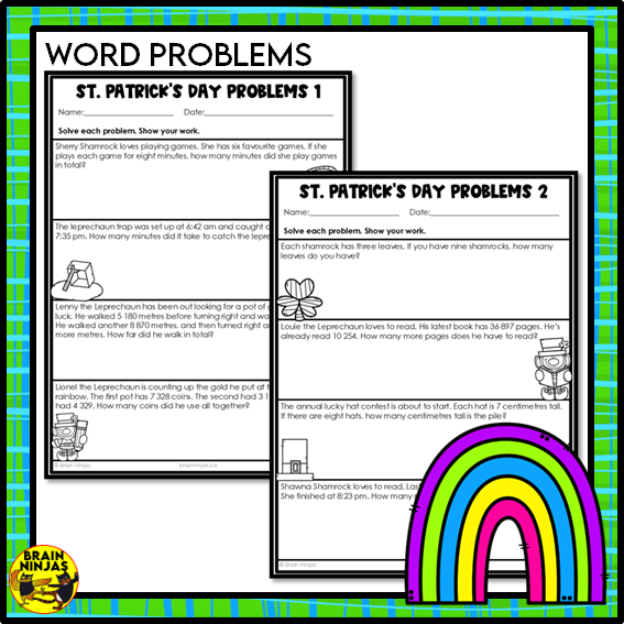 St Patricks Day Math Worksheets for Numbers up to 1 000 000 | Paper