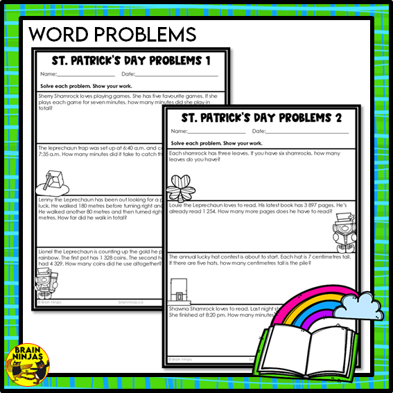 St. Patrick's Day Math Worksheets for Numbers up to 10 000 | Paper