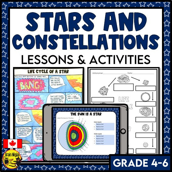 Stars and Constellations Lessons Astronomy Space | Paper and Digital