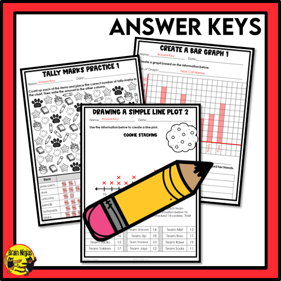 Alberta Math Curriculum Statistics and Graphing Worksheets Bundle | Paper | Grade 3