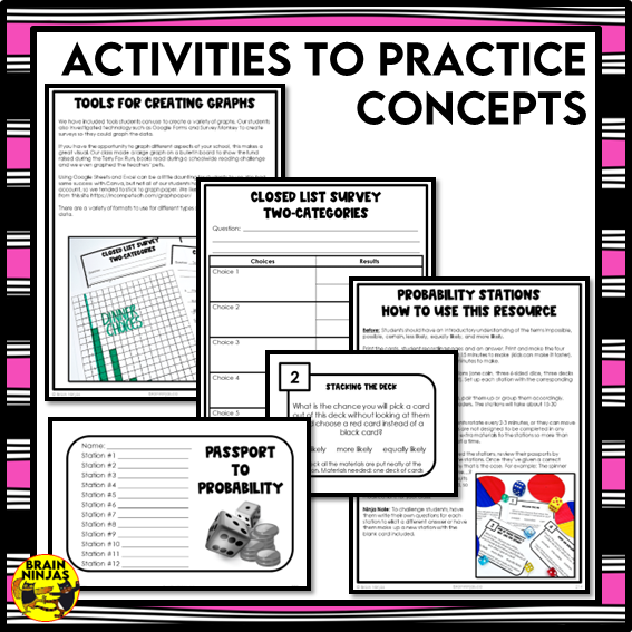 Statistics and Probability Interactive Math Unit | Paper | Grade 4 Grade 5