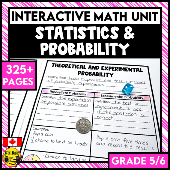 Statistics and Probability Interactive Math Unit | Paper | Grade 5 Grade 6
