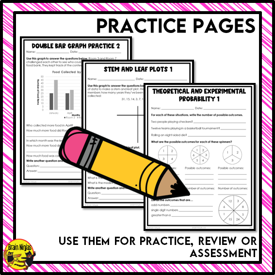 Statistics and Probability Interactive Math Unit | Paper | Grade 5 Grade 6
