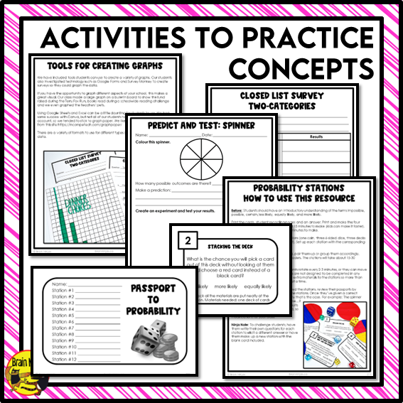 Statistics and Probability Interactive Math Unit | Paper | Grade 5 Grade 6