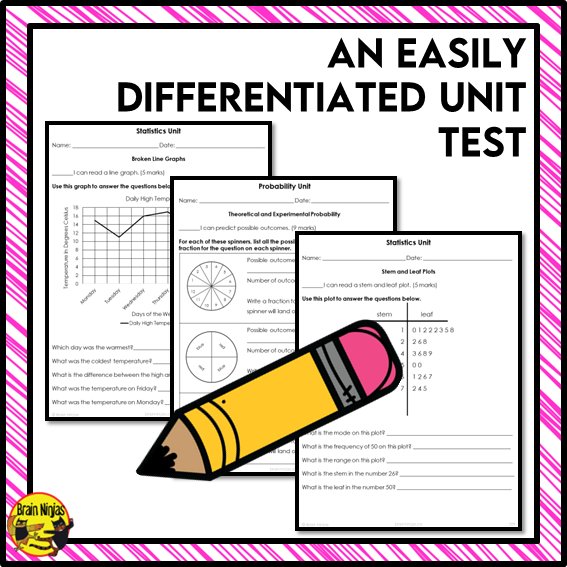 Statistics and Probability Interactive Math Unit | Paper | Grade 5 Grade 6