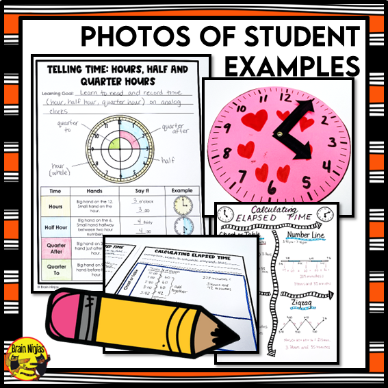 Reading Clocks and Elapsed Time Interactive Math Unit | Paper | Grade 4 Grade 5