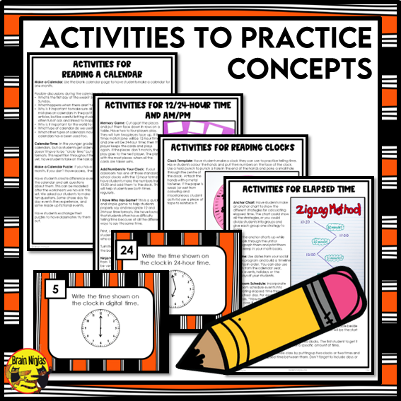 Reading Clocks and Elapsed Time Interactive Math Unit | Paper | Grade 4 Grade 5