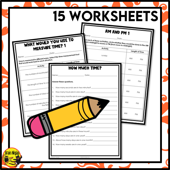 Time Concepts and Time Referents Math Worksheets | Paper | Grade 3