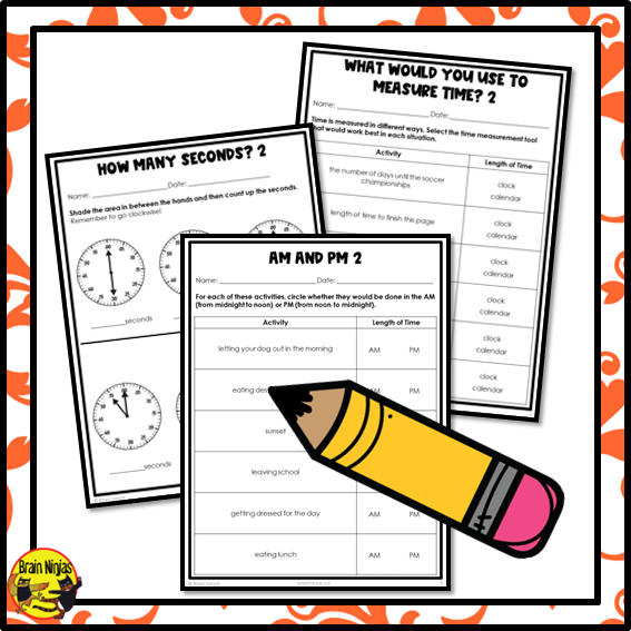 Time Concepts and Time Referents Math Worksheets | Paper | Grade 3