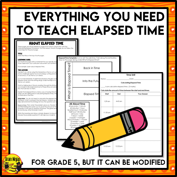 Calculating Elapsed Time Interactive Math Unit | Paper | Grade 5