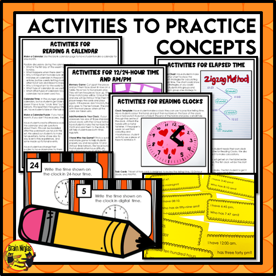 Reading Clocks and Elapsed Time Interactive Math Unit | Paper | Grade 4