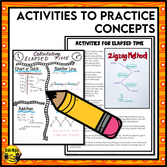 Calculating Elapsed Time Interactive Math Unit | Paper | Grade 5