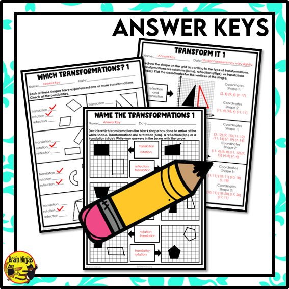 Transformations of 2D Shapes Math Worksheets | Paper | Multiple Events
