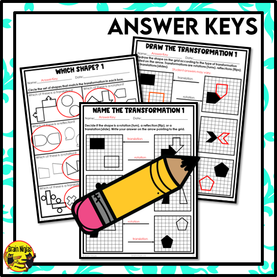 Transformations of 2D Shapes Math Worksheets | Paper | Single Event