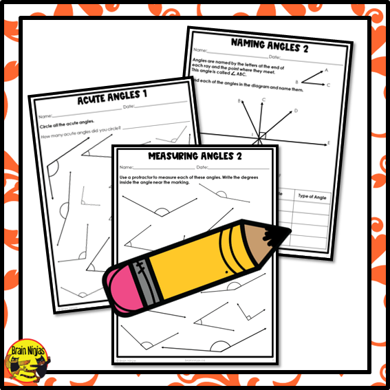 Classifying and Measuring Angles Math Worksheets | Paper