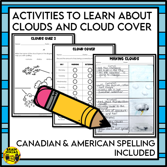 Types of Clouds and Cloud Cover Weather Lessons | Paper and Digital
