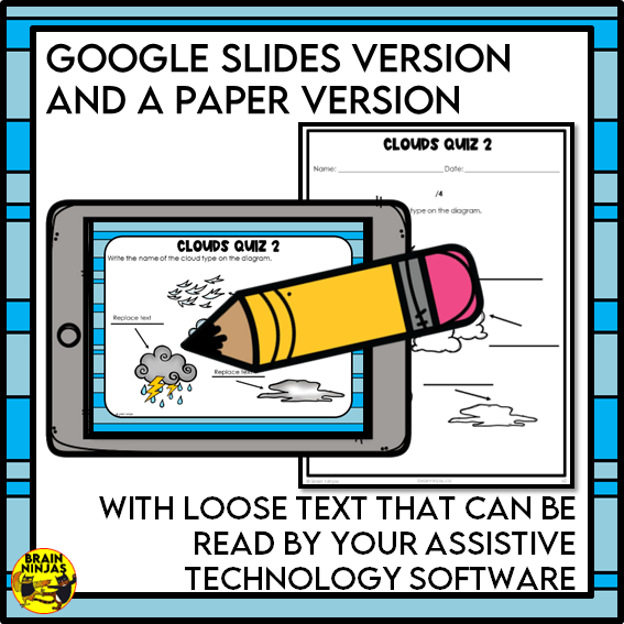 Types of Clouds and Cloud Cover Weather Lessons | Paper and Digital